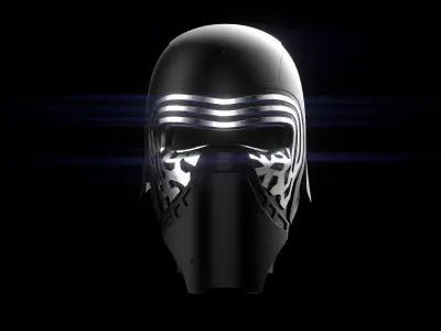 Kylo Ren mask Low-poly 3D model