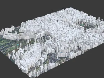 Madrid City  Low-poly 3D model
