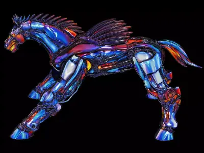 Mechanical Horse Futuristic Robotic Steed Game 3D print model