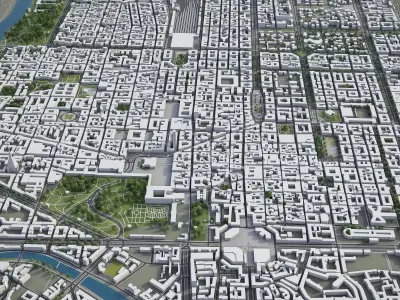 Turin - Torino Low-poly 3D model