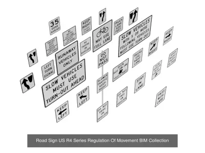 All-In-One Road Sign - US - R Series BIM Collection 3D Model Pack