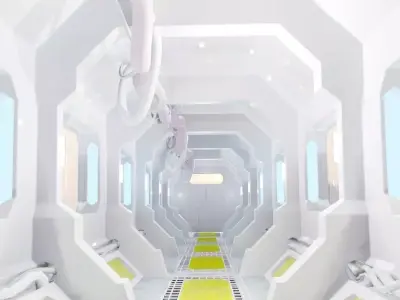 Modular 3D model Futuristic Sci Fi Corridor 3D model