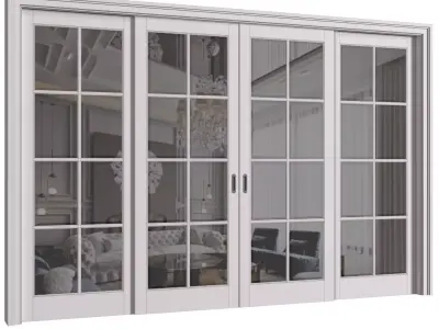 Interior sliding doors in classic style 3D model