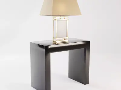 Modern table and lamp Low-poly 3D model