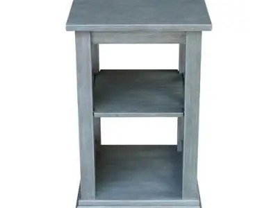 Antique Washed Heather Gray Cosgrave Floor Shelf  3D model