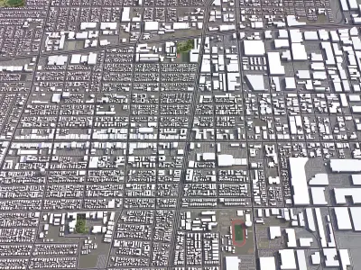 Huntington Park - 3D City Model Low-poly 3D model