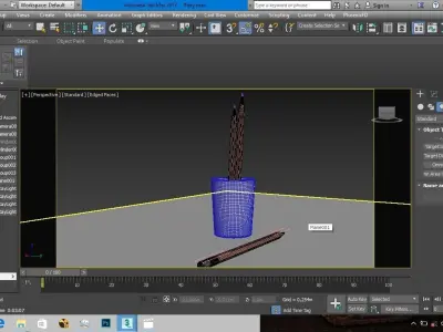 Pencil in cup Free low-poly 3D model