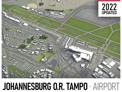Johannesburg  OR Tambo Airport - JNB Low-poly 3D model