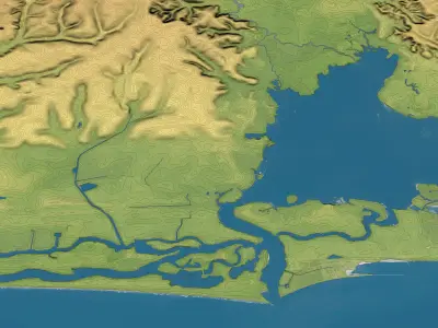 Lagos - Topography Terrain Low-poly 3D model