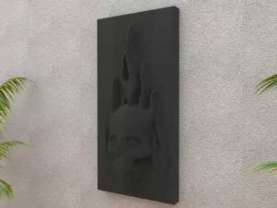 parametric wood skull 3D print model