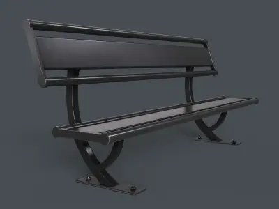 Metal Modern Bench 24 PBR Game Ready Low-poly 3D model
