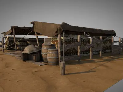 Bedouin Desert Tent v9 3D model