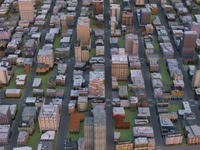 City 47 Low-poly 3D model