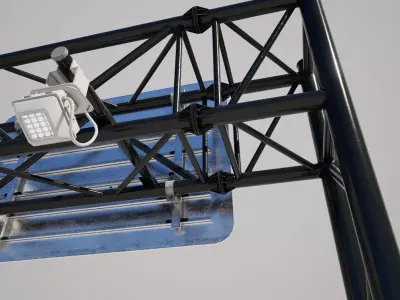 Japanese Chinese Highway Sign 3D model