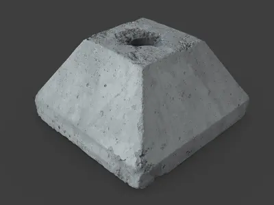 Concrete Block Low-poly 3D model