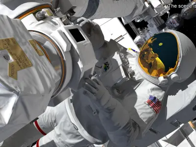  Astronaut Spacesuit with Portable Life Support System Rigged for Cinema 4D 