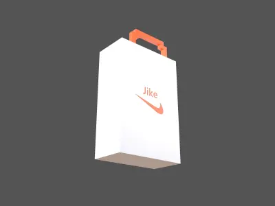 Voxel Jike Paper Bag v1 001 Low-poly 3D model