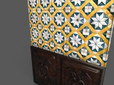 Old Wall Tiles  Low-poly 3D model