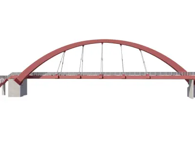 Bridge cable stayed pedestrian bridge  3D model