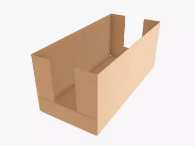 Tray cardboard box short shelf 3D model
