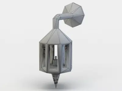 Street lamp Low-poly 3D model 36