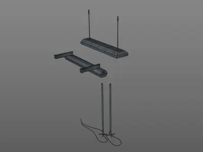 Industrial Lights Low-poly 3D model