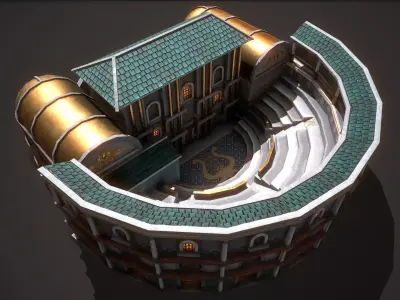Roman Greek Theater Low-poly 3D model