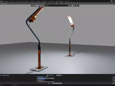 Sci-Fi Utility Pole - Sleek Illumination for Futuristic Low-poly 3D model