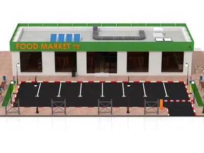 Supermarket Retail Store 3D model