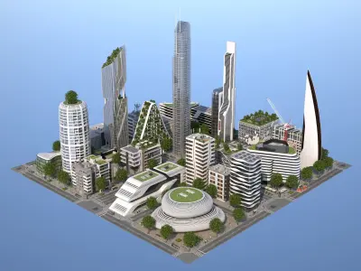 Belfort City Low-poly 3D model