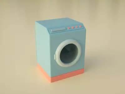Cartoon washing machine 3D model