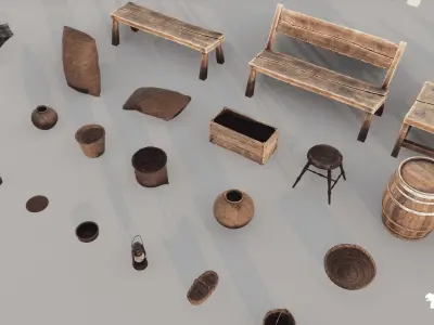 Spanish Cottage Low-poly 3D model