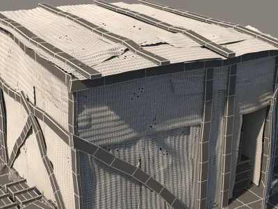 3D Wooden Shed model 3D model