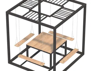Swing Table Set 03 3D model