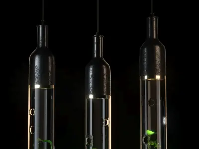 Scandinavian glass chandelier 3D model