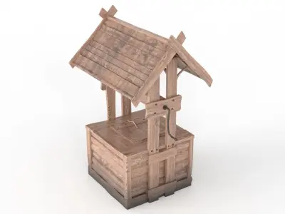 Old Wooden Well Low-poly 3D model