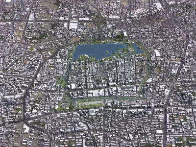 Jinan - 3D City Model Low-poly 3D model