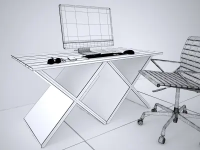 Office Desk - Interior Office Furniture 04 3D model