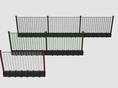 Iron Fence Low-poly 3D model