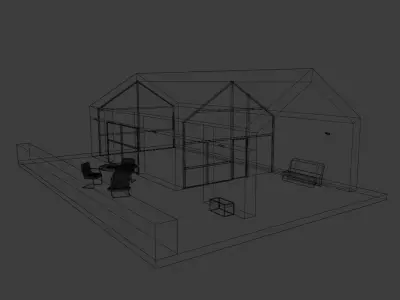 BARNHOUSE model house with table and chairs 3D model