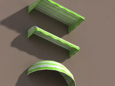 Awning Misc Architecture Low Poly 3 Colors Low-poly 3D model