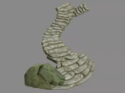 Outskirts - Lingjing staircase - stone staircase 3D model