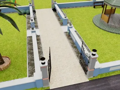 Garden Low-poly 3D model