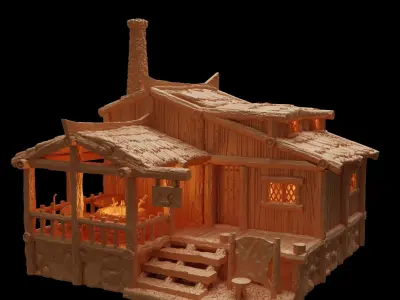 Blacksmith Lodge Tabletop Terrain 28 MM 3D print model
