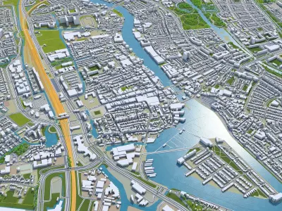Zaanstad Netherlands 25km Low-poly 3D model