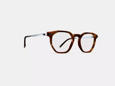 Rustin Eyeglasses in Root Beer with Brushed Ink 3D model