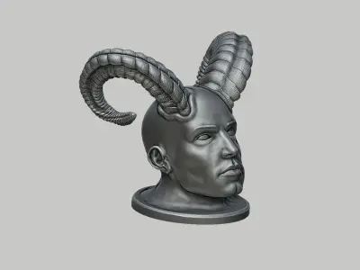 Demon human bust Cyborg demon human 3D print model