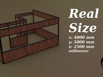 Stall stand 18 R Low-poly 3D model