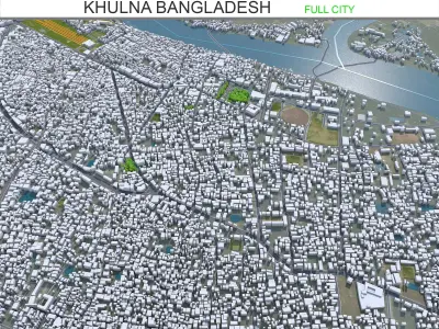 Khulna Bangladesh 20km Low-poly 3D model