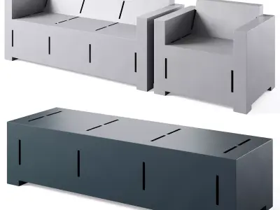 Park benches Manoa by univers and cite 3D model